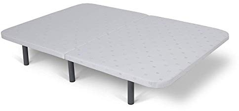 MAXCOLCHON Base Tapizada Partida de Lujo con Patas Metálicas Incluidas Estructura de Acero Reforzada y Tejido Piqué Transpirable Altura 25 cm (90x190)