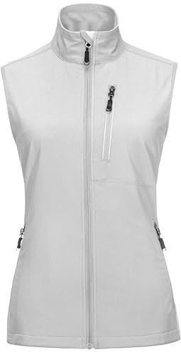 33,000 fot dam lätt löparväst softshell väst cykelväst med 6 fickor, Glasgrå, L
