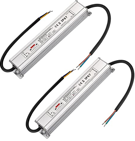CPROSP 2er 12 V LED Trafo 50 W, für LED Leuchtmittel, für Streifen | LED; Netzteil Treiber IP67 Wasserdicht; 0,5-50 W; Transformator; 230 V auf 12 V