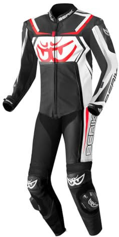 Berik Race-Tech Costume intero in pelle per moto, nero/bianco, 54 | pelle
