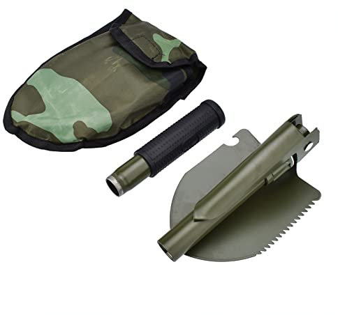 Cancanle Pelle Multifonction Pliable en Acier Inoxydable - Mini Pelle de Survie - Vert