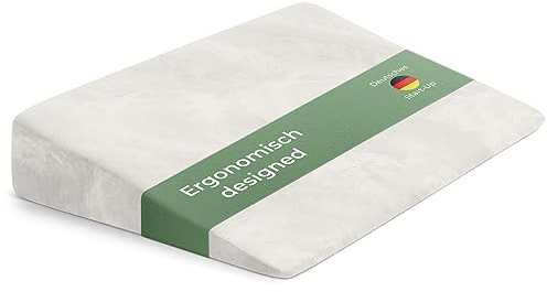 Keilkissen für Bett und Couch, Matratzenkeil, Reflux Kissen [mit 2 Liegezonen], Lesekissen zur Schlaferhöhung Rückenkissen als Bettkopfteil, Betterhöher, Rückenstützkissen, Beinkissen oder Venenkissen