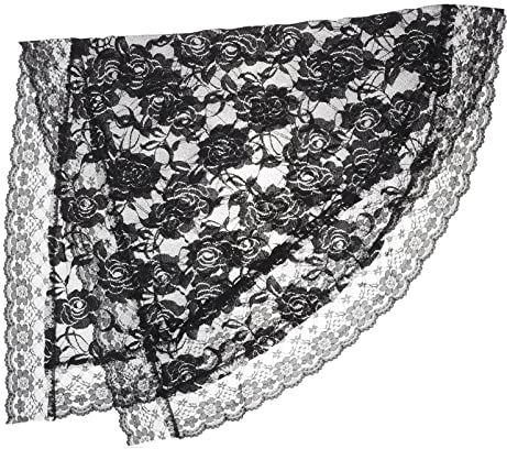 minkissy Schleier Stoff Dreieck Spitze Schleier Katholische Masse Kopfbedeckung Schal Halstuch Floral Für Braut Weiß Spitze Mantilla Katholisch