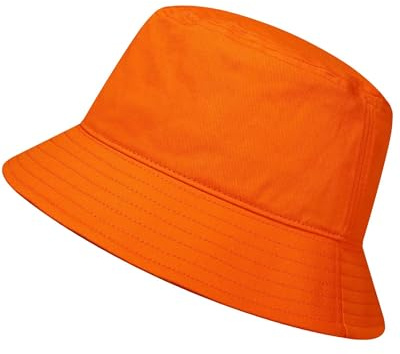 GADIEMKENSD Cotton Bucket Hat for Women Summer Beach Sun Protection Bucket Hats for Men Trendy Lightweight Packable Outdoor Travel Hat for Golf Hiking Fishing Camping Orange
