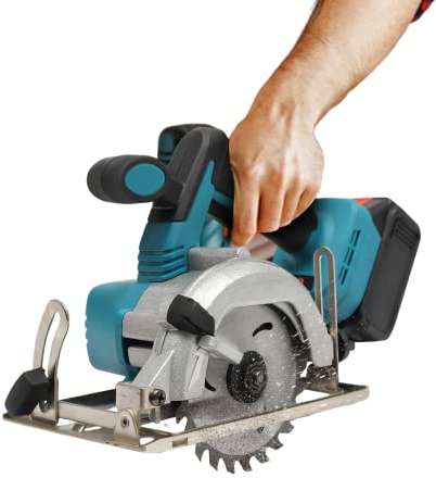 Scie circulaire portative sans fil - Scie circulaire électrique sans fil - 4,0 Ah - Batterie - Scie circulaire professionnelle - Lame de coupe à sec et humide - Scie électrique sans fil avec chargeur