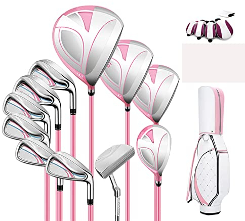 Golfschläger-Set, komplette Golfschläger für Damen, Golf-Lern-Trainingsset, Carbon-Legierung, 11 Schläger + 1 Balltasche, rechte Hand