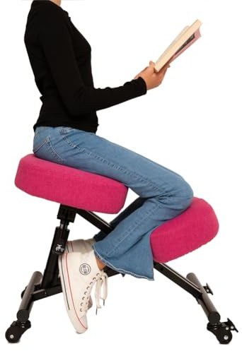 BLACK POINT O'kneel Small Ergonomisk knäböjande stol för barn. Barnskrivbordsstol. (linnefoder Rosa ingår) Justerbar barnstol, ergonomisk.