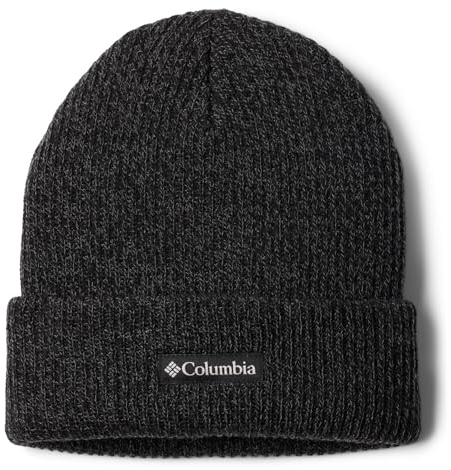 Columbia Whirlibird Cuffed Beanie, Berretto Invernale Unisex - Adulto, Black/Graphite Marled/Logo, Taglia unica