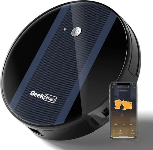 Geek Smart Robot aspirador G6, succión de 1800 Pa, superdelgado, limpia el suelo duro a la alfombra, azul