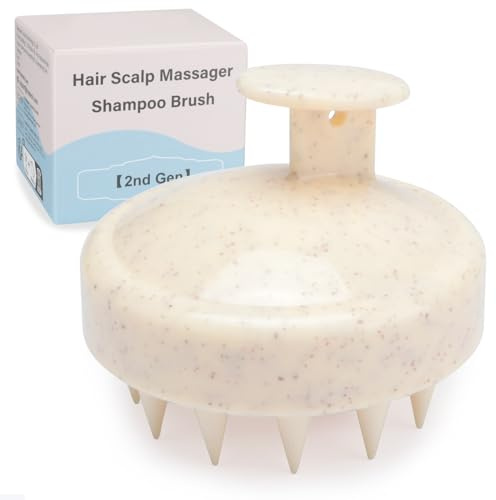 FREATECH Cepillo de masaje para el cuero cabelludo, champú para exfoliar y masajear la cabeza, [húmedo y seco], peine de silicona, cuidado de raíz del cabello, anticaspa, estimula el crecimiento del