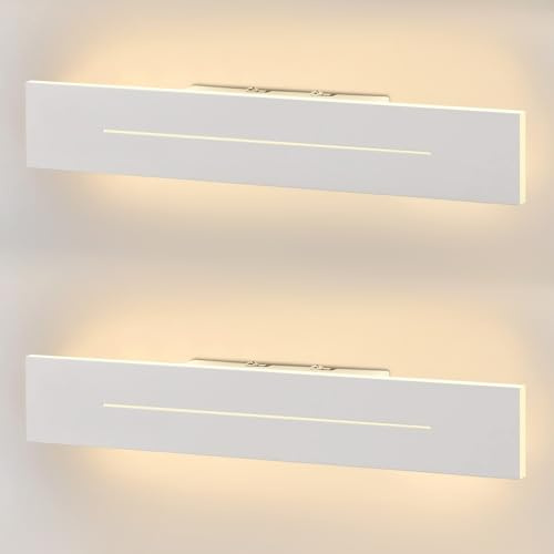 ZMH 2er Wandleuchte innen Weiß Wandlampe LED 30CM 8W Warmweiß Flurlampe | Modern Wandbeleuchtung Schlafzimmer Treppenhauslampe Wandbeleuchtung für Flur Wohnzimmer Esszimmer