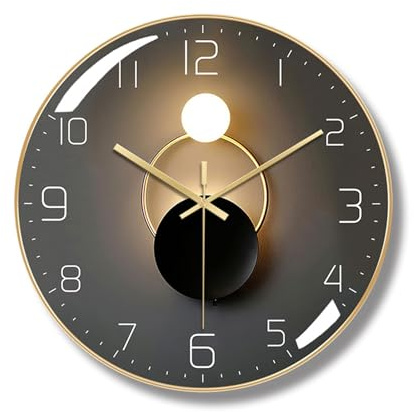 Ergocar Horloge Murale Art Déco Moderne en Métal Silencieuse et sans Tic-tac, Adaptée au Salon, Chambre à Coucher, Salle D'étude, Bureau