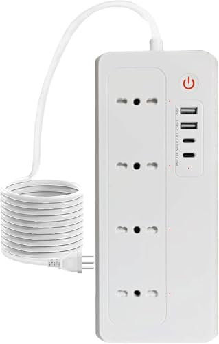 ZigBee 3.0 smart Multipresa Jinvoo Funzione Ciabatta Smart Presa con 4 prese 2 Porte USB Protezione Type-C 20W 16A 3500W works with Home Assistant HUE SmartThings Alexa Google Assistant CE RoHS