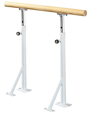 XAoSCd Ballettstange Für Erwachsene, Höhenverstellbare Tanz-Streckstange Für Wohnzimmer, Schule, Tanzraum, Sportraum, Bodenstehende Ballettstange (Weiß 150 cm)