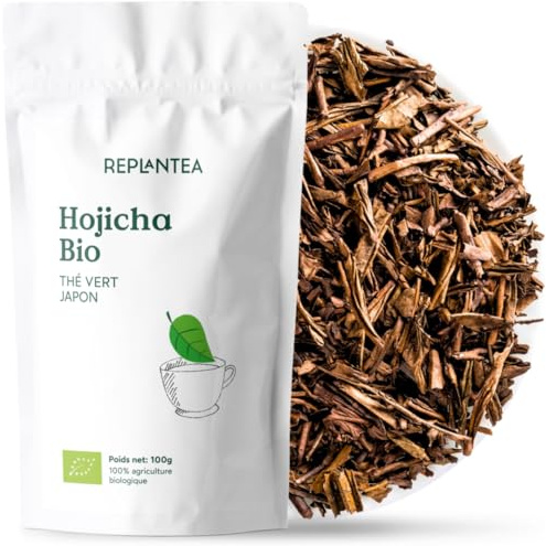 HOJICHA THÉ VERT BIO 100g (50 Tasses) | Thé Vert en Vrac du Japon de Feuilles Grillées REPLANTEA