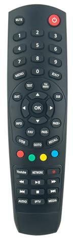 AULCMEET Telecomando di Ricambio Compatibile con Hitechbox Ricevitore Satellitare + IPTV 9000 9200 9900 Full HD PVR
