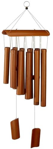 Campane a Vento,Scacciapensieri Da Esterno,Scacciapensieri In Legno Con Gancio, 10 Tubi Di Alluminio Carillon Vento,Con Suono Rilassante Naturale Per Decorazione Della Casa