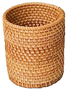 OFFSCH Rattan-stiftehalter Für Schreibtisch Aufbewahrungsbehälter Bürobedarf Platz Für Stifte Und Kleinigkeiten Langlebig Und Elegant