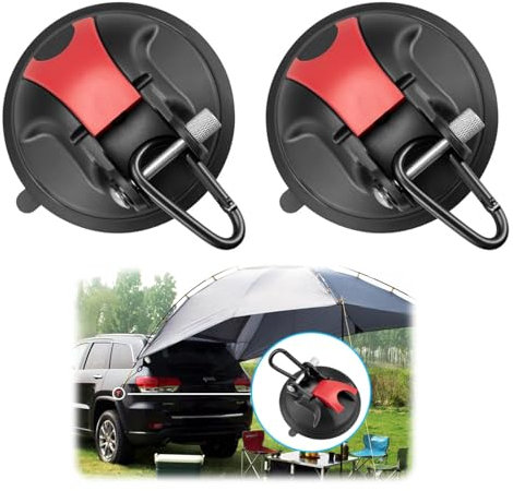 Magicbox Saugnapf Haken, 2 Stück Leistungsstarke Saugnapfhaken Tragfähigkeit von 30KG, Saugnapf Haken Camping für Caravaning-Ausrüstung, Haus, Multifunktionales Saugnäpfe Camping Set mit 2 Haken