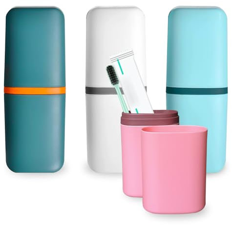 TAIHOBO 4 Piezas Estuche Cepillo Dientes Viaje, Funda Cepillo Dientes de Plástico PP, Neceser Cepillo Dientes Infantil Adultos Portátil, para Acampar al Aire Libre, Viajes y Escuela (4 Colores)