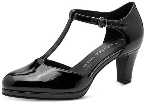 MARCO TOZZI Zapatos de tacón para Mujer 2-24419-45, Negro (Charol Negro), 5 UK, Charol Negro y Negro, 38 EU