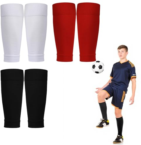 GIEEU 3 Paires de chaussettes de football, football au milieu du mollet, Chaussettes sans chaussettes pour la course ou l'entraînement de football pour débutants