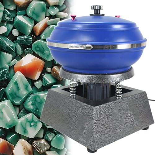 GESAIDES Pulidora Vibratoria, Pulidora Eléctrica, Kit Profesional de Pulidora de Rocas, para Esmerilar y Pulir Superficies de Piezas de Trabajo, Accesorios de Joyería,6.2L