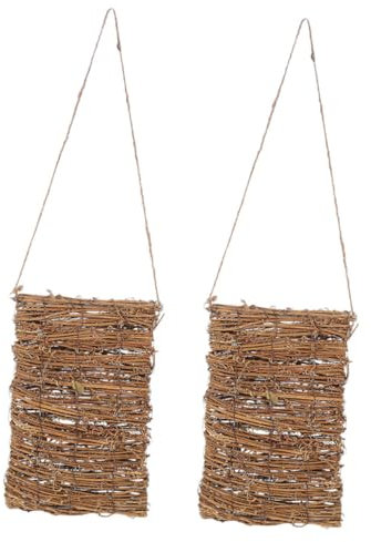 Yardwe Cesto Appeso A Parete Intrecciato Per Cucina 2 Pezzi Per Appendere Vasi Di Fiori Da Per Riporre Oggetti in Casa Per Appendere Cesti Di Fiori Da Parete E Cestini Organizer