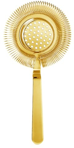 Homestia Hawthorne Strainer for Cocktails, Bar Strainer for Shakers, Gold | Professional Food-Grade 304 Stainless Steel Bartender Drink Strainer for Cocktails, Shakers, and Mixing Glasses Filtering
