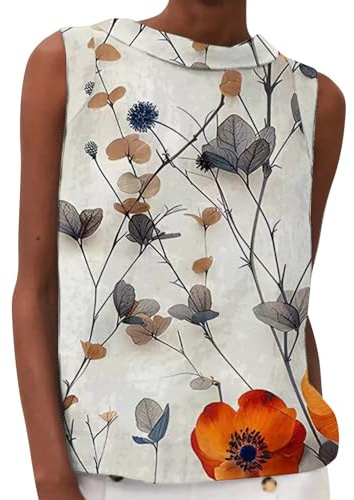 Cocila Canotta da Donna Stampata con Canotta alla E Minimalista Abbigliamento Camicie Camicia Viscosa Manica Lunga Maglia Elegante Rossa T-Shirts Fitness Donna Lunga Crop Tops Rosa Offerta