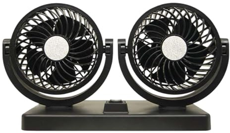 Ventilador USB para coche, ventilador portátil de 2 cabezales, giratorio 360 grados, circulación de aire del vehículo, dispositivo de refrigeración automática para automóviles pequeños y camiones
