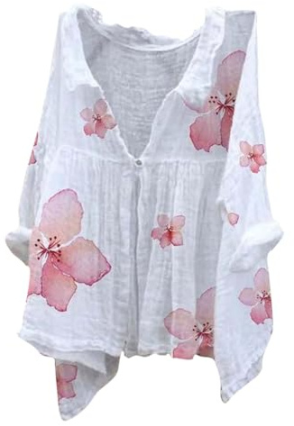 Beach Coverup for Women Long Sleeve Linen Bikini Cover Up Lightweight Shirt Bathing Suit Cover Ups for Pool Fashion Holiday Clothes Ladies Long Tops