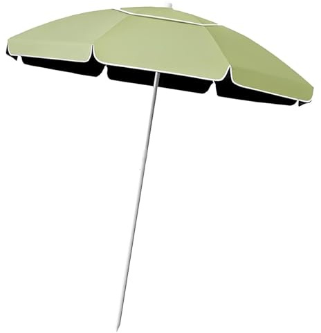 Parasol de plage portable de 155 cm, parasol de protection UV compact pour jardin, terrasse, balcon, terrasse, parasol en blanc, Vert