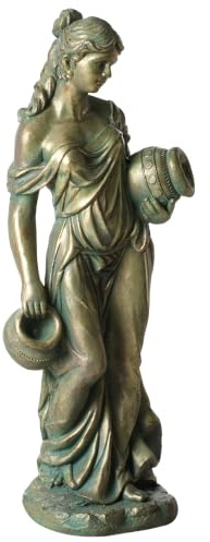 Beliani Figurine Décorative Extérieure en Mgo Statue de Femme Accessoire Décoratif Vert Trypolis