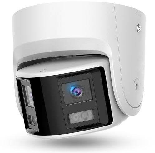 Real HD Acusense 4K 8MP Dual Lens Poe IP Security Camera Outdoor 180 Degree Panoramic Wide Angle, Metal Casing, Smart IR and White Light Night Vision, Support 256G Micro-SD(NOT Included)