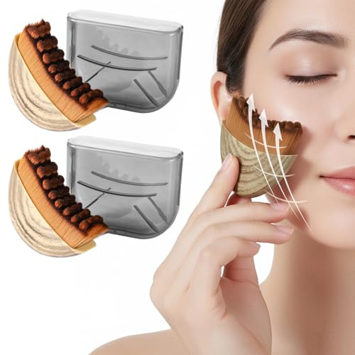 Lymphatic Contour Face Brush 2 Stück Gesicht Lymphatische Konturbürste Gesicht Massagebürste Trockenbürste Gesichts Lymphdrainage Massagegerät Hautpflege-Werkzeug für Gesichtsformung Kinn Jawline