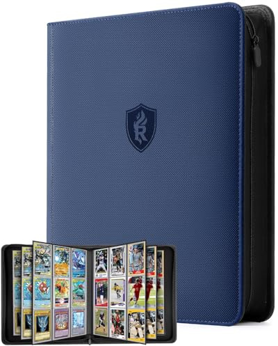 9 Pocket Top Loading Binder with Zipper - Holds 288 Toploads Card Album