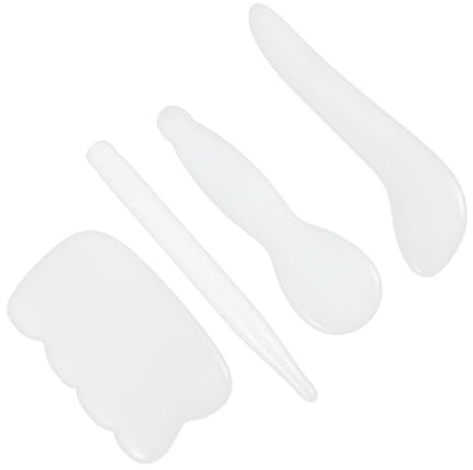 TOYANDONA 4stücke Jade-körpermassagegerät Gua-sha-schabeplattenmassagegerät Jade-gesichtsmassagegerät Weiß Handlich für Gesicht Hals Beine Füße Ganzkörpermassagen