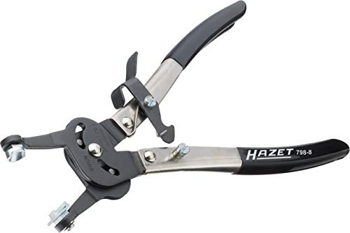 HAZET Schlauchschellenzange 798-8, Spannbereich 45 mm, Feststellvorrichtung | Länge 290 mm, Spannbereich 45 mm, 429 g, Selbstspannende Federbandschellen , Spannbereich: 45 mm, Feststellvorrichtung