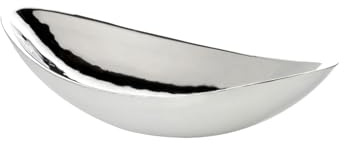 EDZARD Schale Halifax aus Edelstahl (Länge 28 cm, Breite 14 cm) Dekoteller, Dekoschale, Dekotablett - Schale, Servierschale, Schüsselschale, Metallteller für Deko, Blumen, Kerzen & Snacks