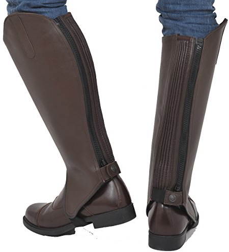 Riders Trend Erwachsene Reiterchaps Leder Premium Rindsleder mit Amara Gefüttert Chaps-Gaiter, XXS