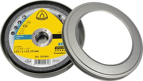 Klingspor Kronenflex A 60 TZ Trennscheiben 0,8-1,0 mm - für Edelstahl und Metalle - KT|EXTRA|A60TZ|S|GER|125X1X22,23|DOSE -UN - Inhalt: 10 Stück