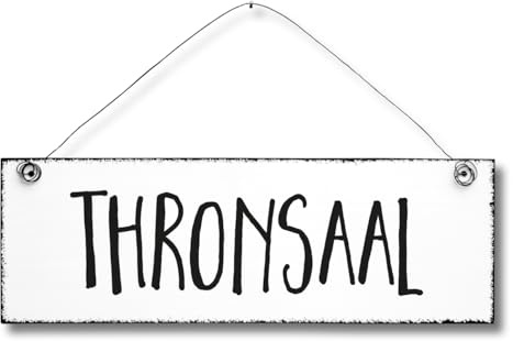 Thronsaal - WC Toilette Türschild Dekoschild Wandschild Holz Deko Schild 10x30cm Holzdeko Holzbild Deko Schild Geschenk Mitbringsel Bad Badezimmer