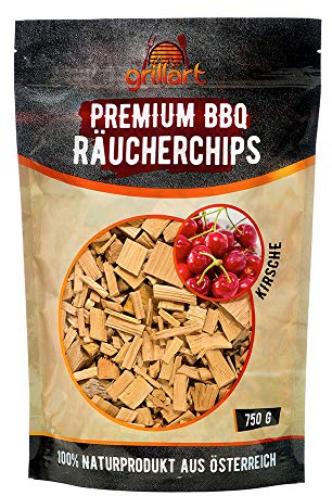 XL Premium BBQ - Carbonella/trucioli per affumicatura per un aroma particolare, produce molto fumo, 100% legno naturale per un gusto unico, 3 x 750 g (mela, faggio, ciliegia)