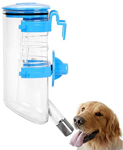 Dog Crate Water Bottle Portable Pet Water Dispenser Cat Cage Drinker Kettle Hanging Puppy Kennel Crate Automatic Drinking Fountain for Small Medium Large Dog Cat Rabbit 350ml
