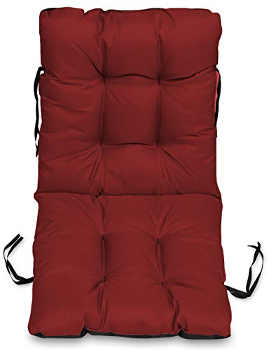 SuperKissen24. Stuhlkissen Sitzkissen und Rückenkissen für stühle - 48x96 cm - Outdoor und Indoor - Bordeaux