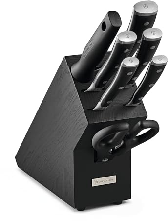 Wüsthof Classic Ikon 7-Piece Knife Block Set, Black