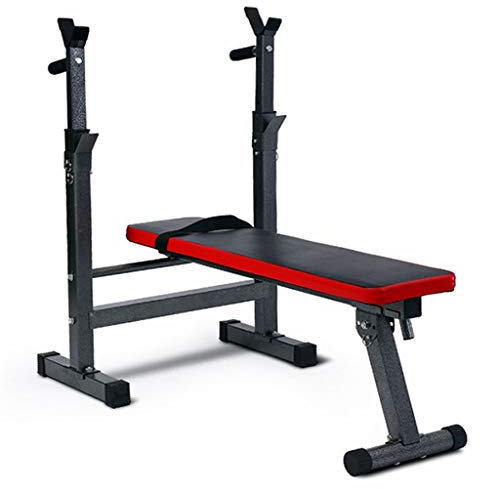 Hantelbänke Squat Rack Bankdrücken Herren Fitness Langhantel Rack Multifunktionsregal Einstellbare Halterung Home Indoor-Fitnessstudio Faltbar Krafttrainingsstand