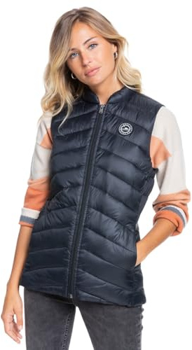 Roxy, ROY10 Coast Road, Corpetto Imbottito Leggero, Ripiegabile E Impermeabile Da Donna Corpetto Imbottito Leggero, Ripiegabile E Impermeabile, Donna, anthracite, S