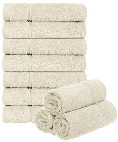 Brandsseller Set di 10 Asciugamani per Sapone 30 x 30 cm Asciugamano in Spugna per Ospiti con Gancio Cotone 470 g/m² Bagno Casa - Ecru